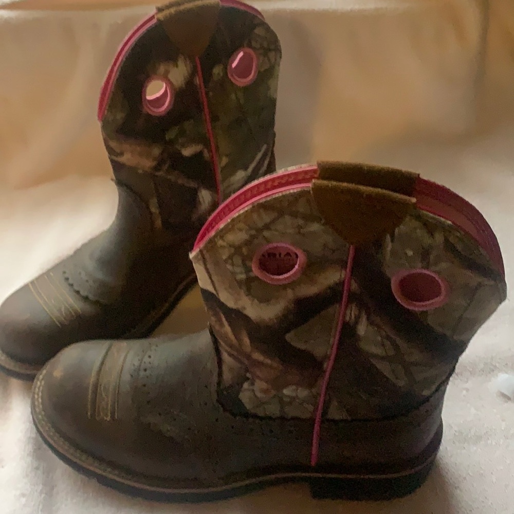 Ariat Fatbaby 10006854 Leather Camouflage Brown Western Boots Size 8B